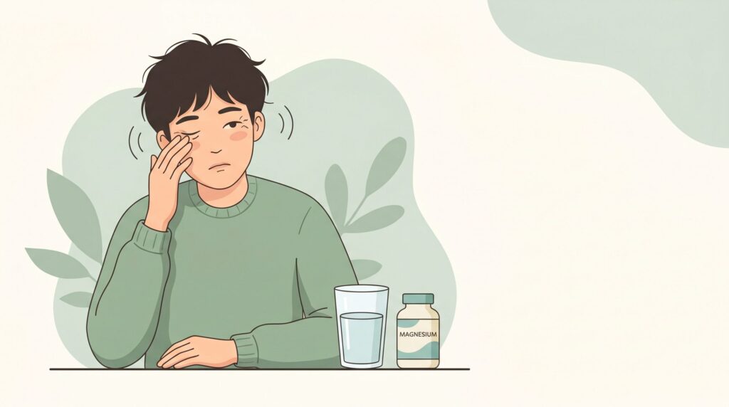 마그네슘 결핍 증상 눈 떨림 일러스트