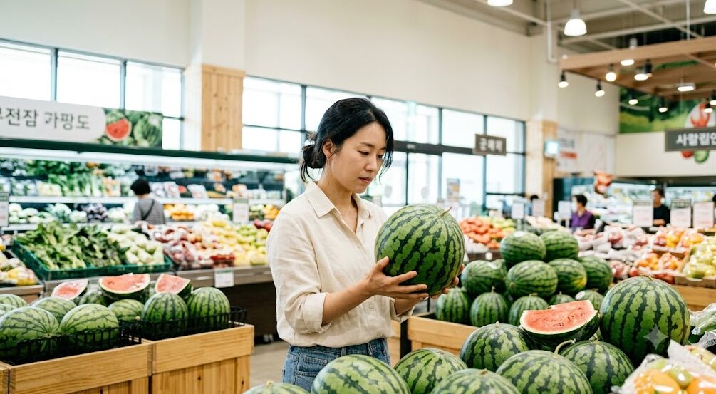 수박 고르는 법, 두드리기 말고 '이것' 보세요 (잘익은 수박찾기) 수박 고르는 법 마트에서 수박 고르는 사람 잡지풍