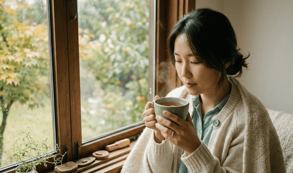 환절기 면역력 관리하는 아침 장면 잡지풍